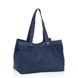 Thirty-One Soft Utility Tote Navy Dancing Dot